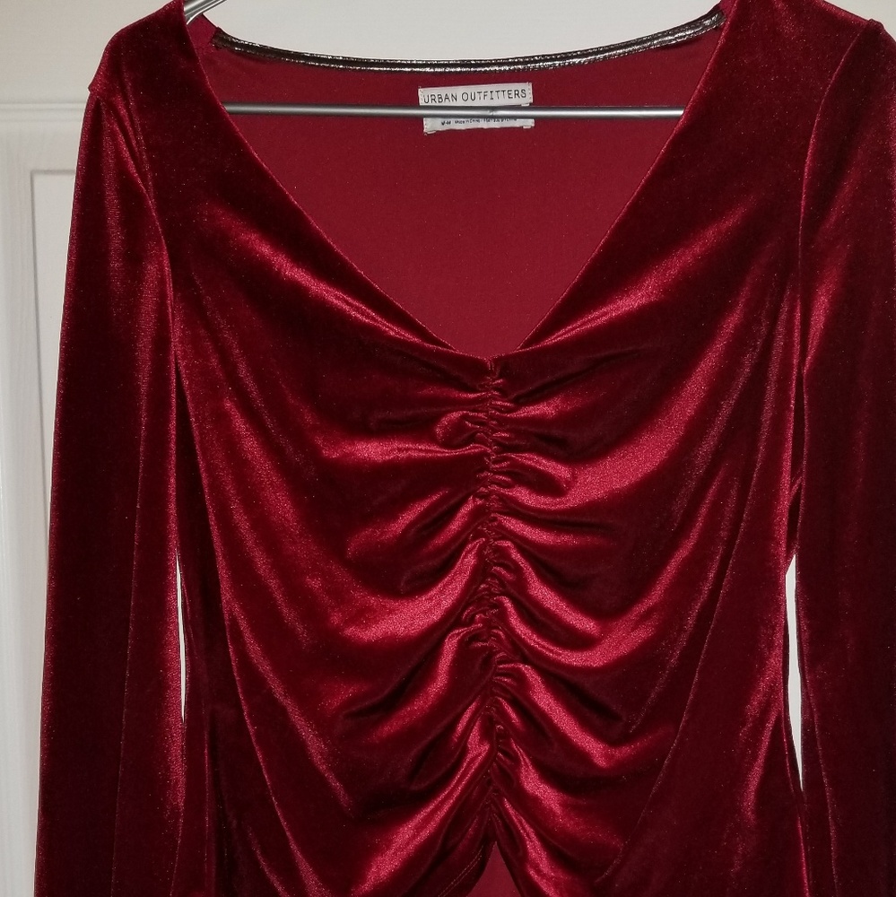 Urban Outfitters ladies maroon velvet top